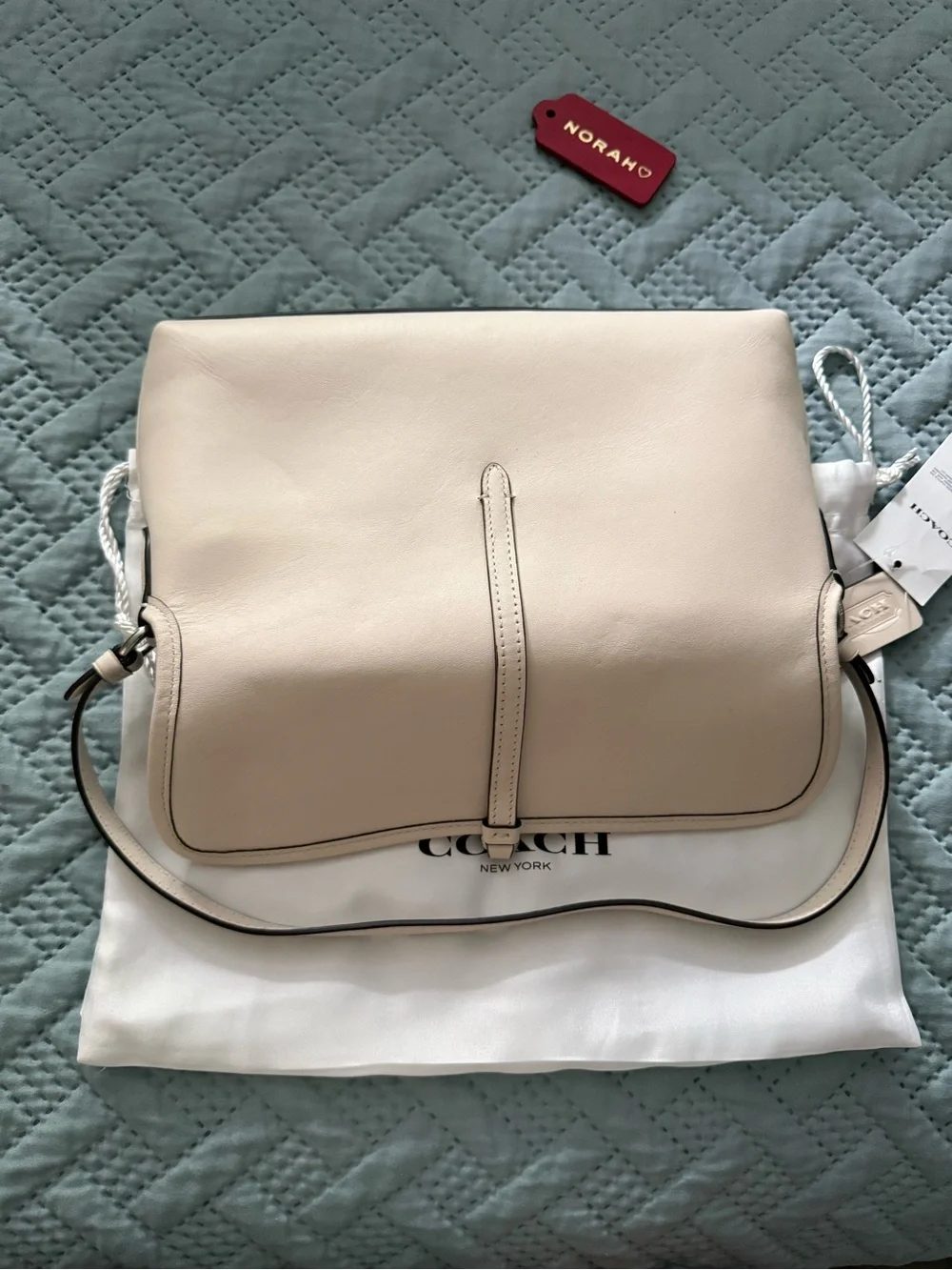 Coach Chalk Hampton Leather Shoulder Bag